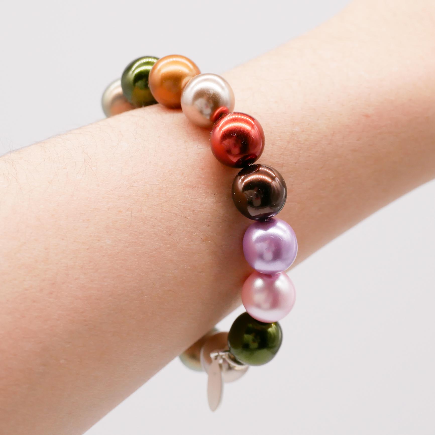 Regenbogenarmband "Bunte Classics" Pearl, Glasperlen pastell