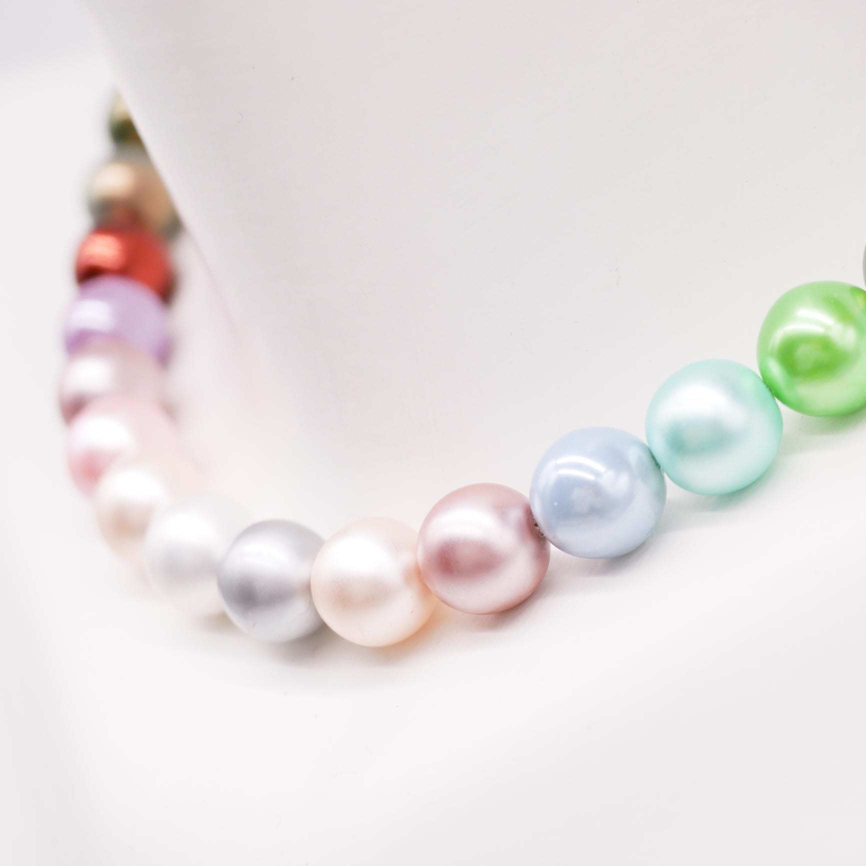 Regenbogenkette "Bunte Classics" Pearl, Glasperlen, pastell