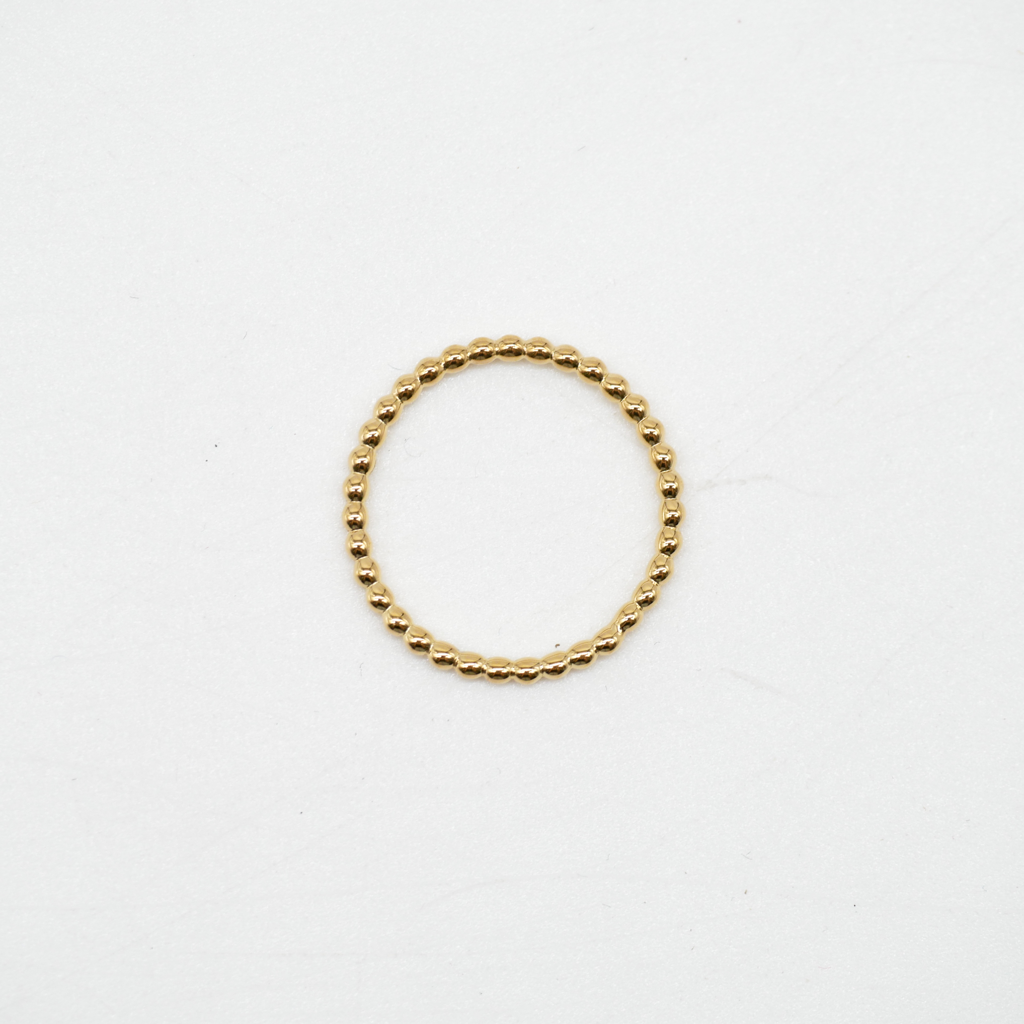 "Circle" - Edelstahl Ring Größe 52 vergoldet "kleine Kugel"