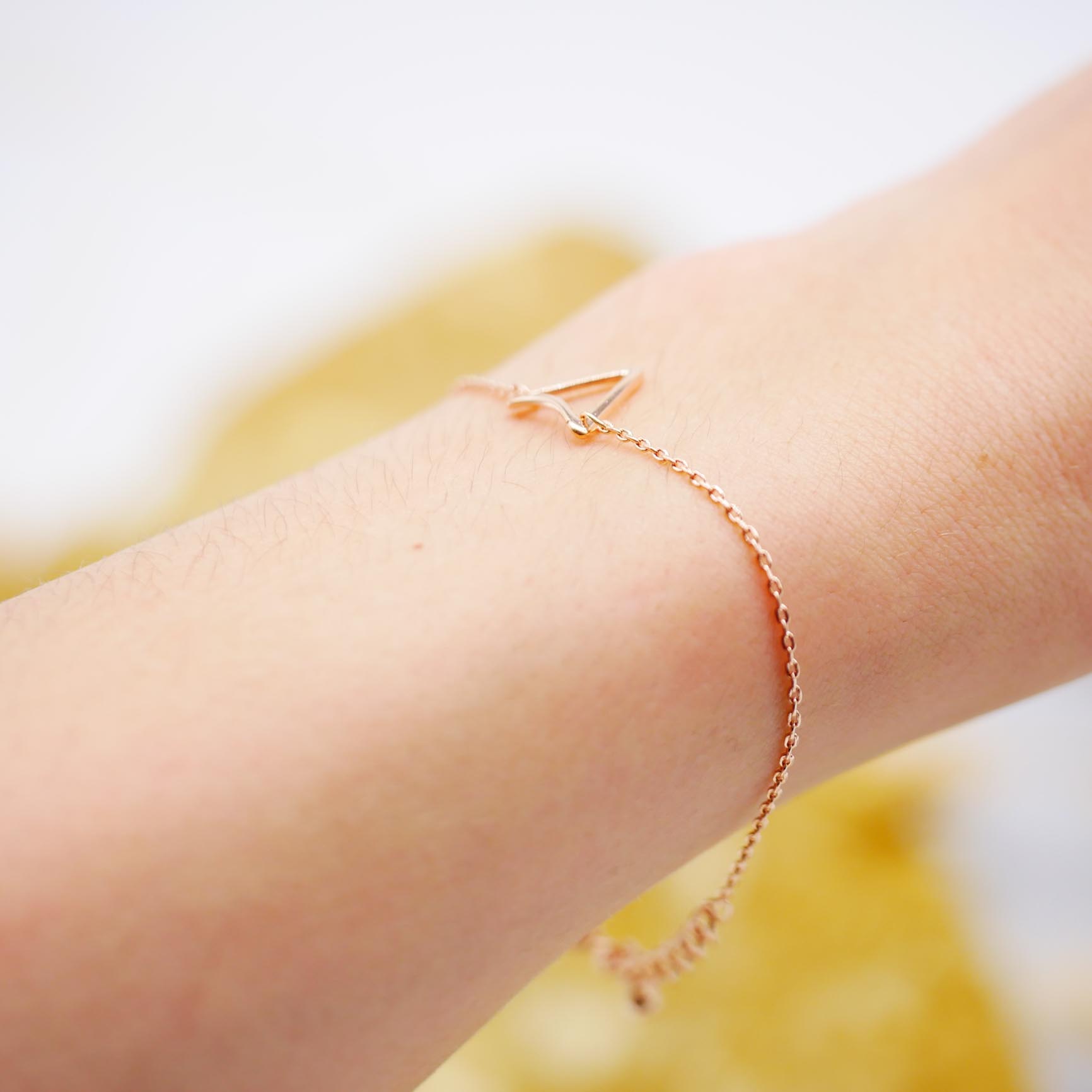 "Fine Filigré" feines Armband, Dreieck, roségold