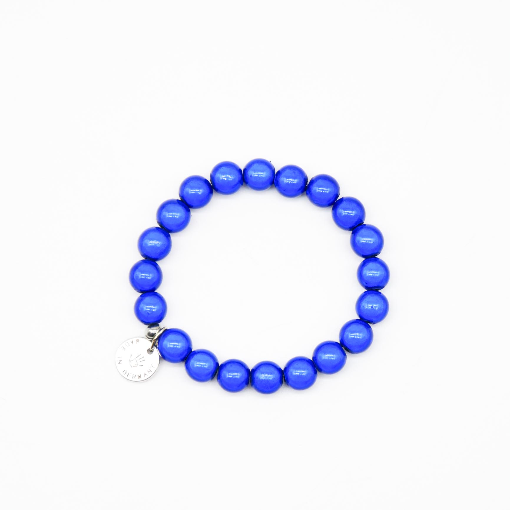 "Summer Feeling", elastisches Armband, ø 10mm Perlen, Miracle Beads, blau