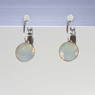 Ohrhänger Kristallglas 8mm rund, sand opal