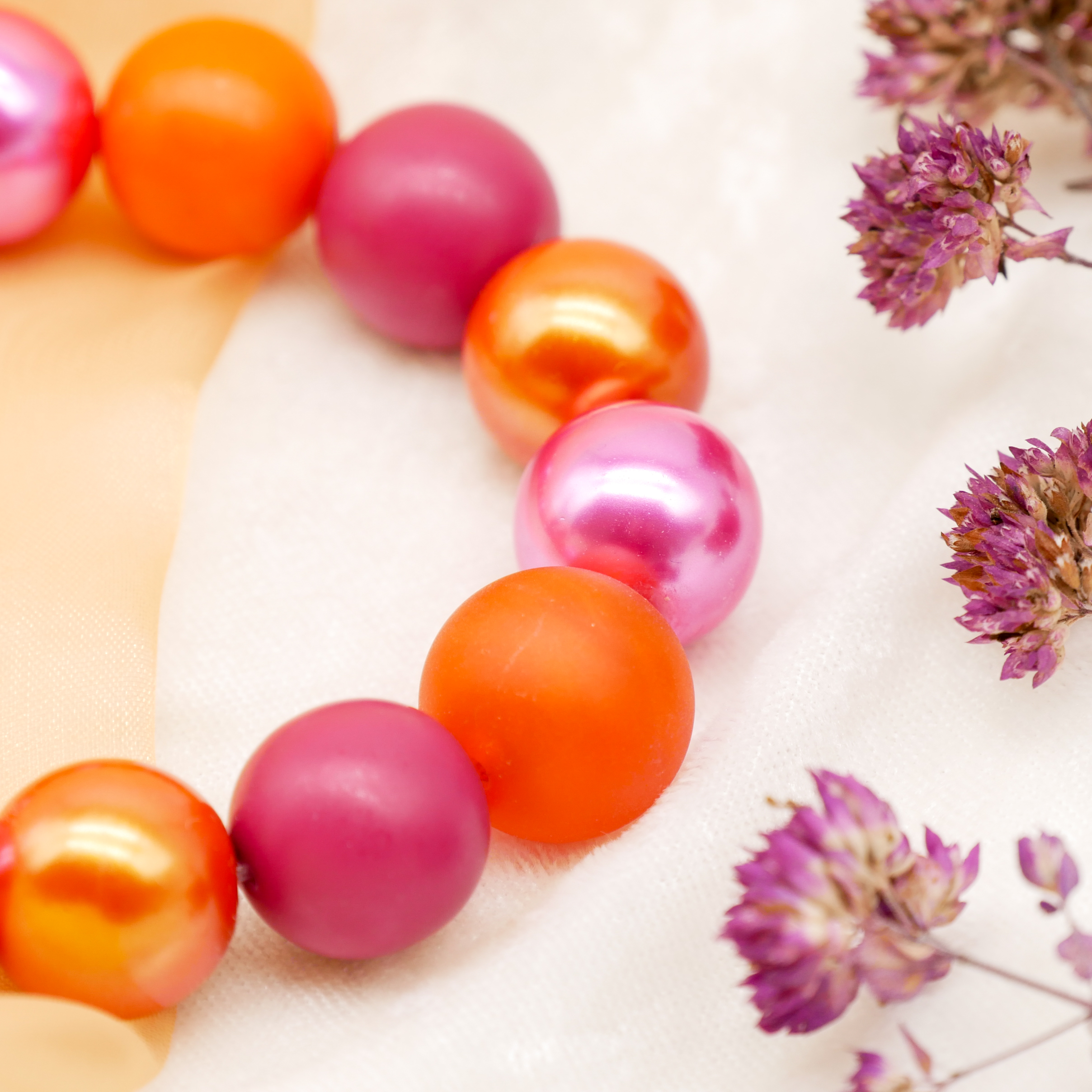 Armband zu "Bollywood", rot-pink-orange