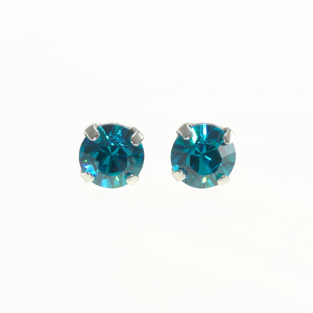 Ohrstecker Kristallglas 8mm, blue zirkon