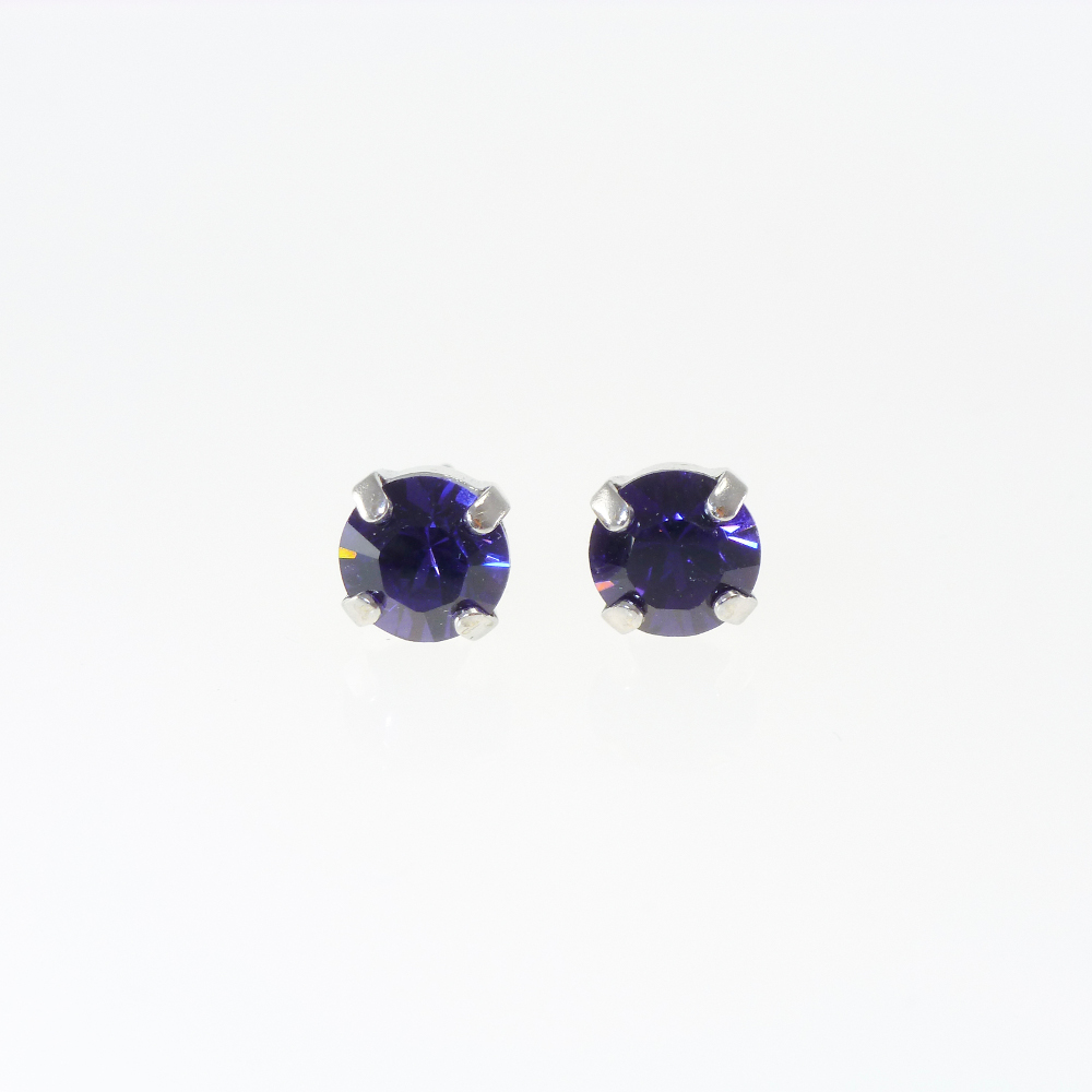 Ohrstecker Kristallglas 6mm, purple velvet