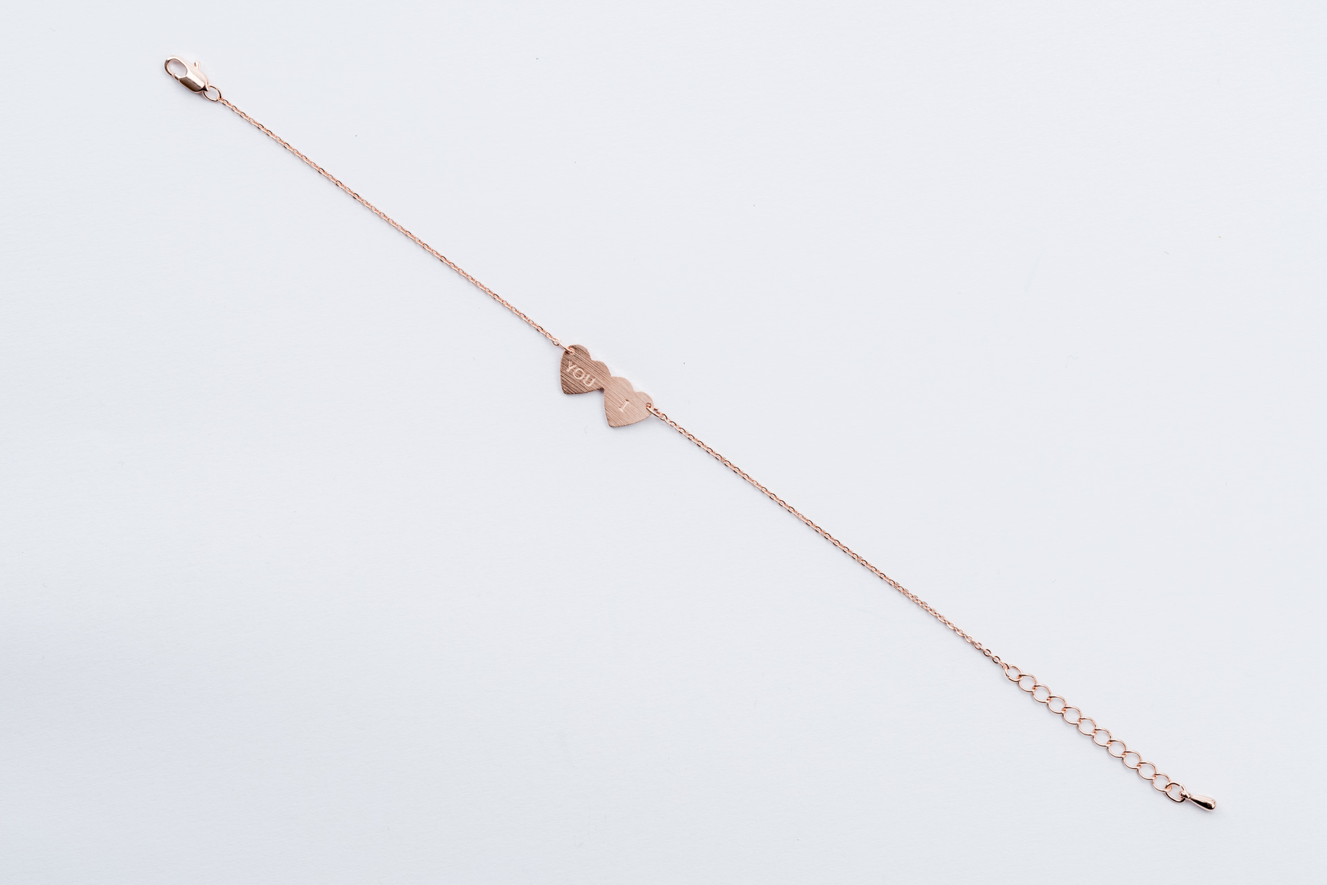 "Fine Filigré" feines Armband, You & I, rosé vergoldet