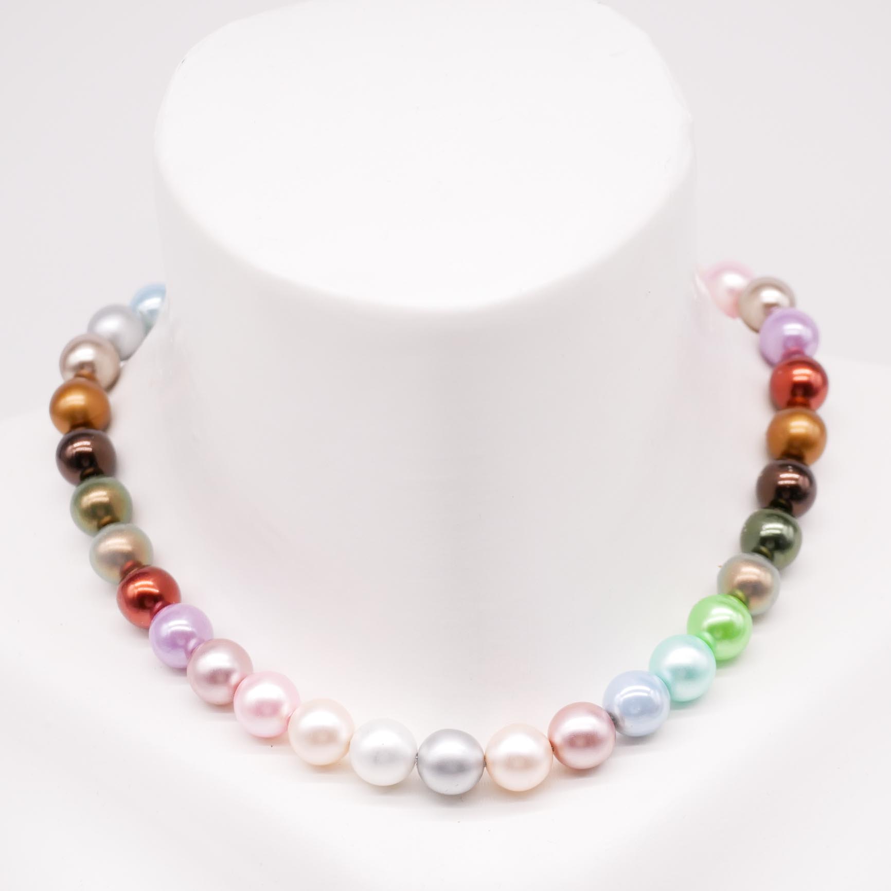 Regenbogenkette "Bunte Classics" Pearl, Glasperlen, pastell