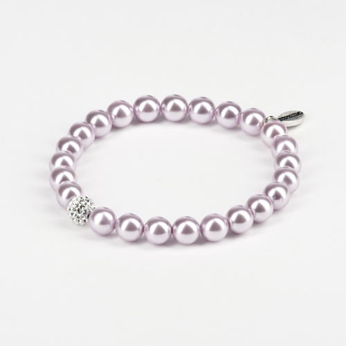 Armband "Glamour" mit Glasperlen und Glitzerkugel 8mm, pastellrosé