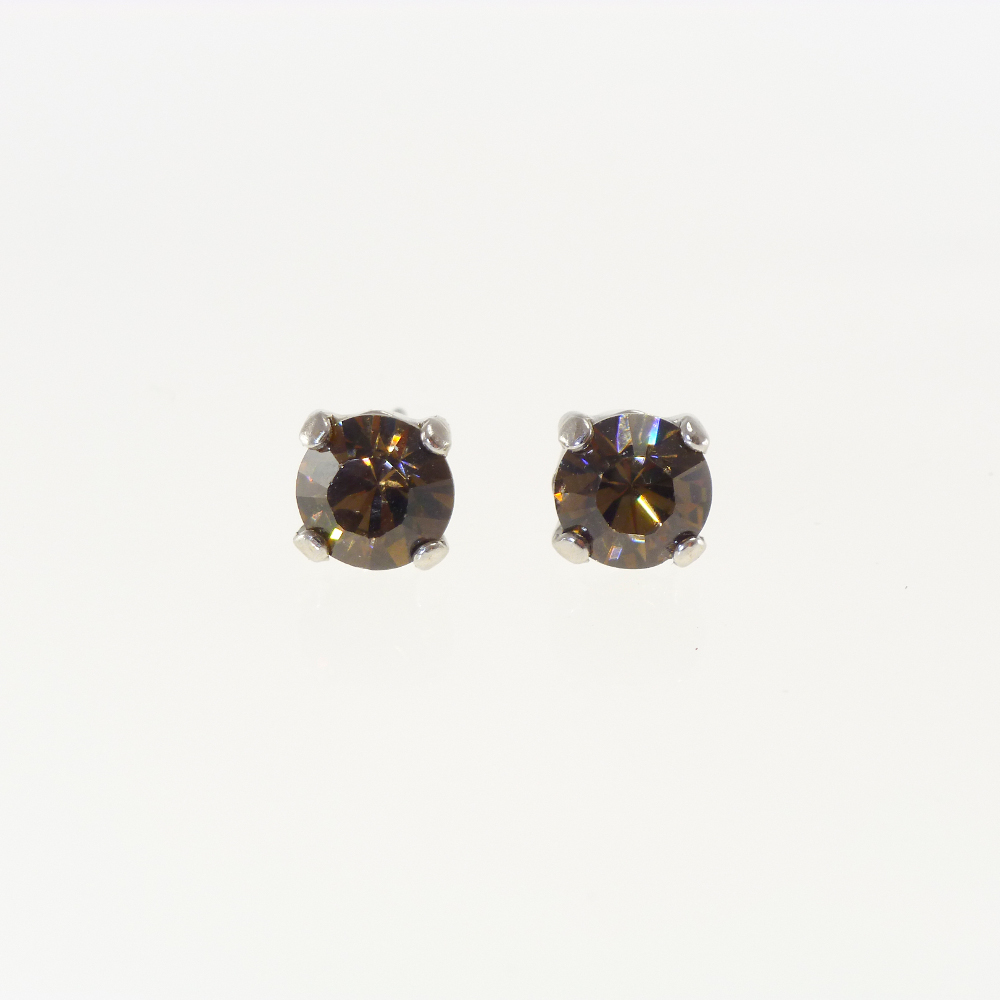 Ohrstecker Kristallglas 6mm, smoky quartz