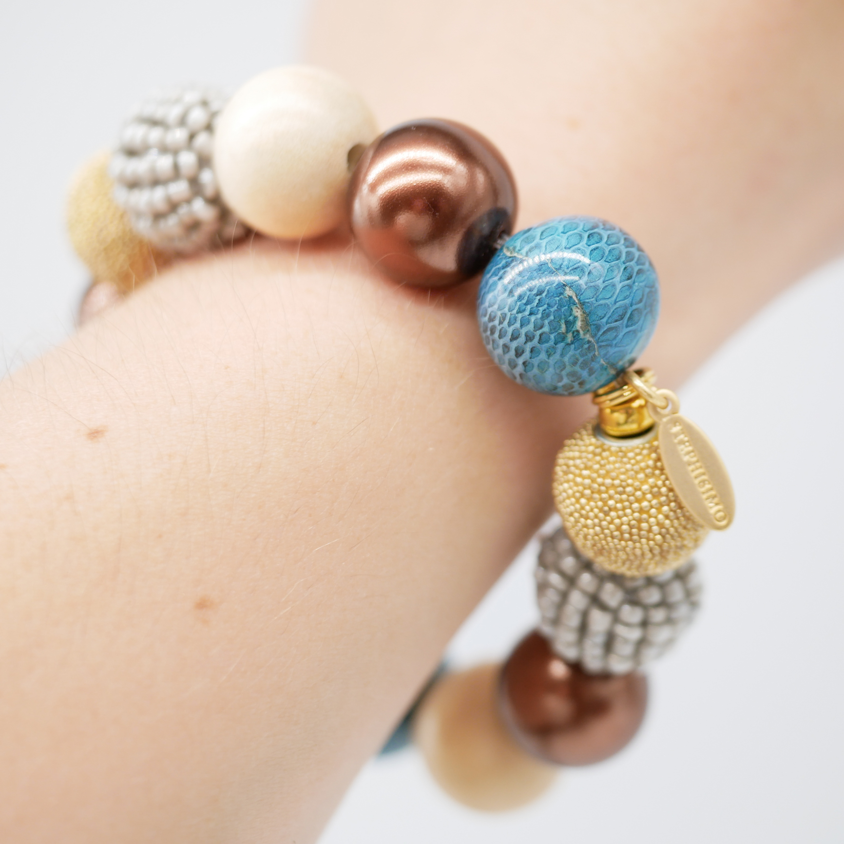 Armband zu "Bollywood" grau-blau