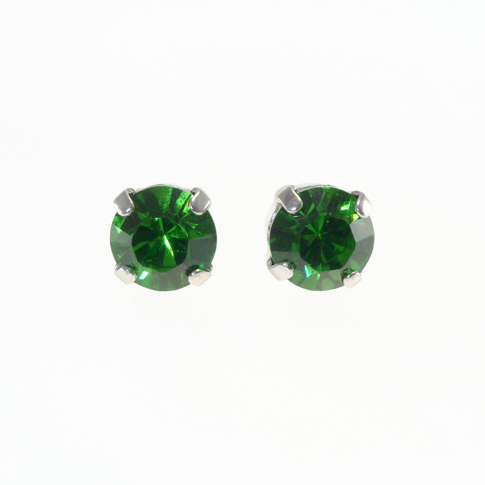 Ohrstecker Kristallglas 8mm, fern green