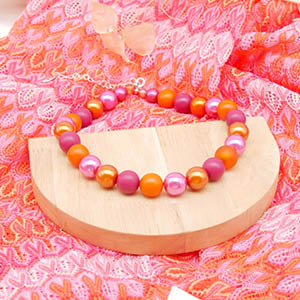 "Bollywood" Kette, 16mm, rot-pink-orange