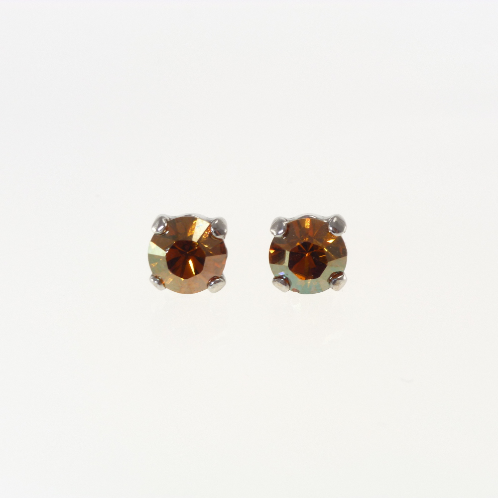 Ohrstecker Kristallglas 6mm, crystal copper