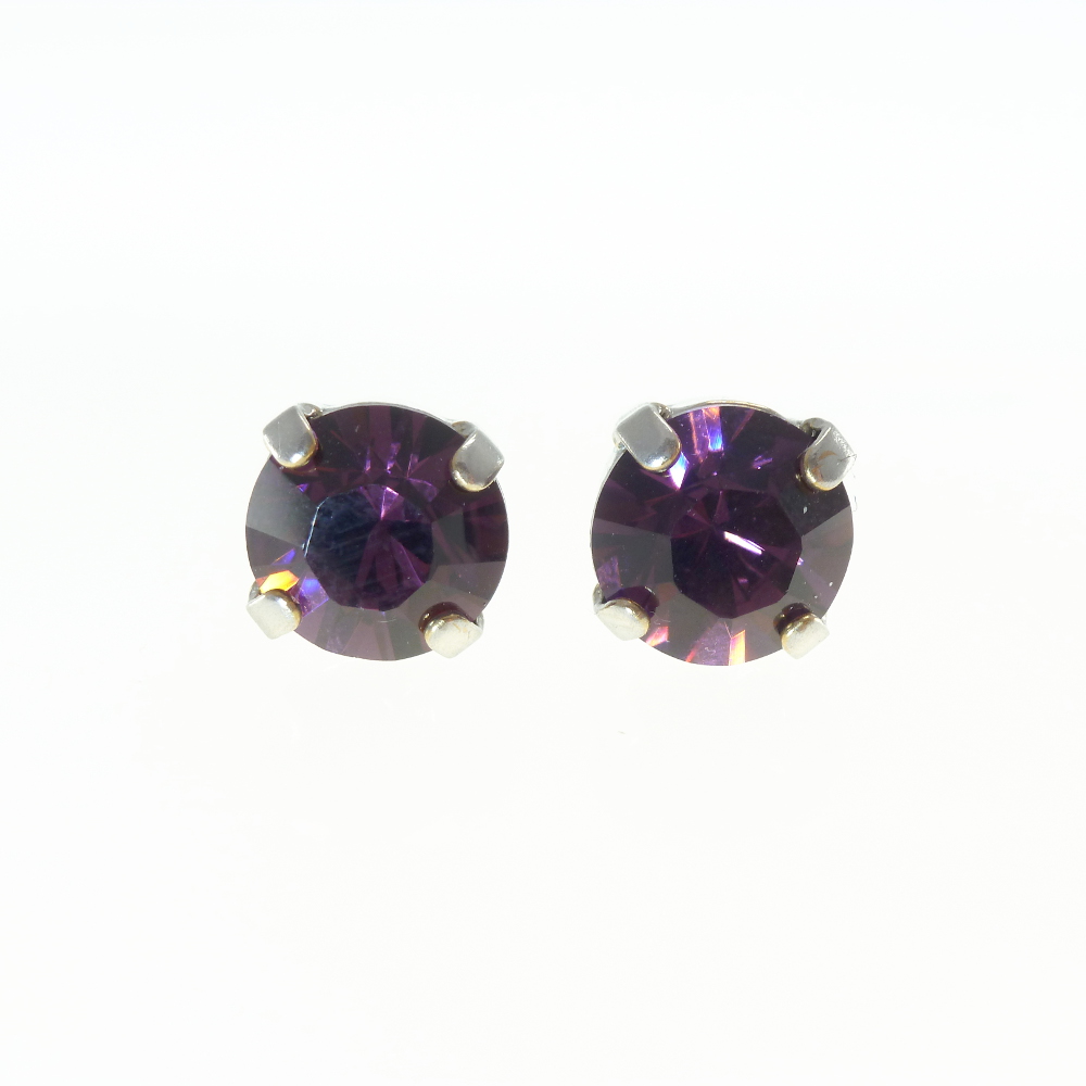 Ohrstecker Kristallglas 8mm, amethyst