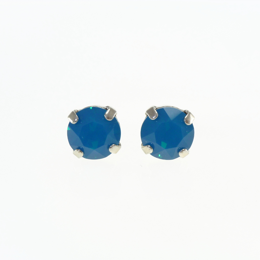 Ohrstecker Kristallglas 8mm, carribean blue opal