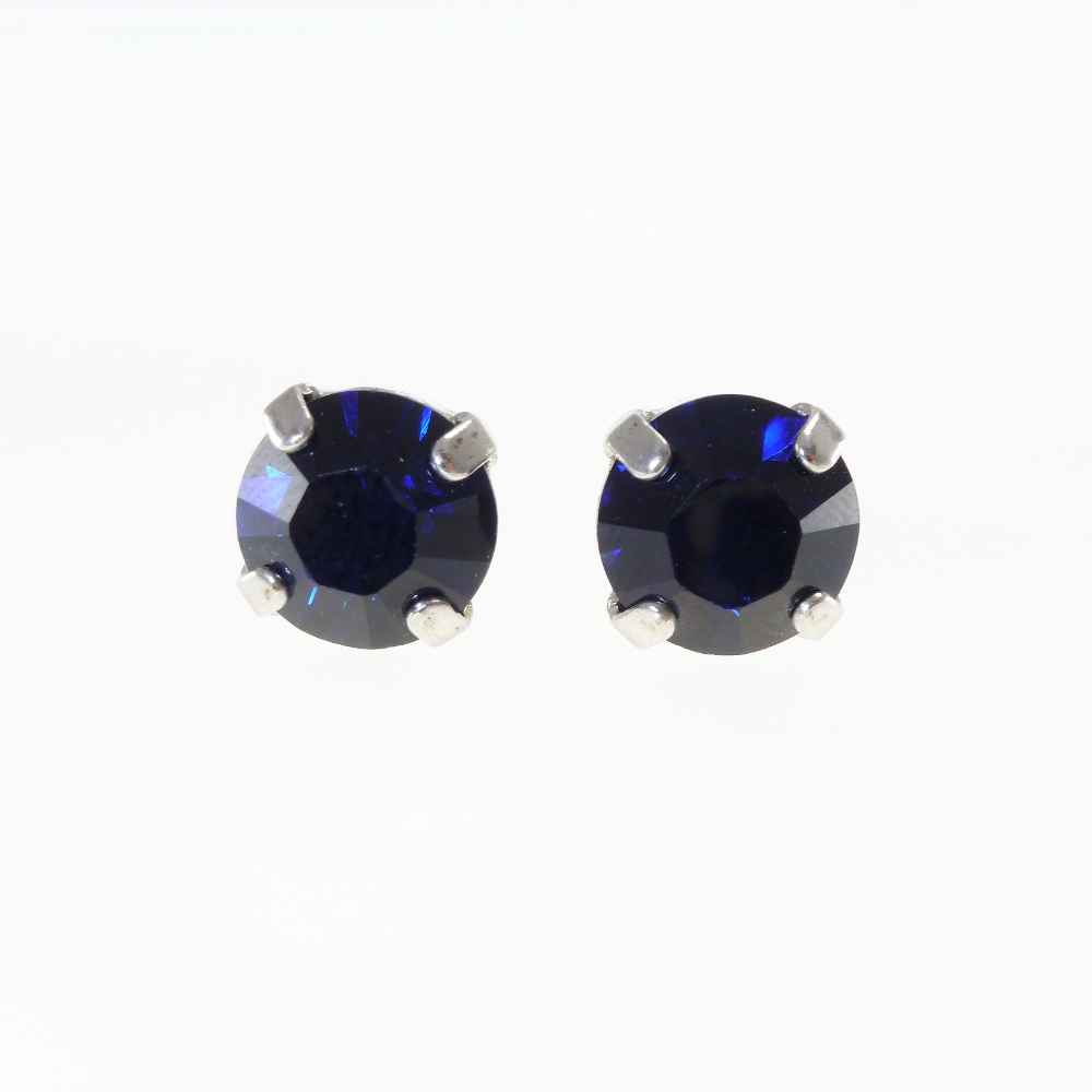 Ohrstecker Kristallglas 8mm, dark indigo