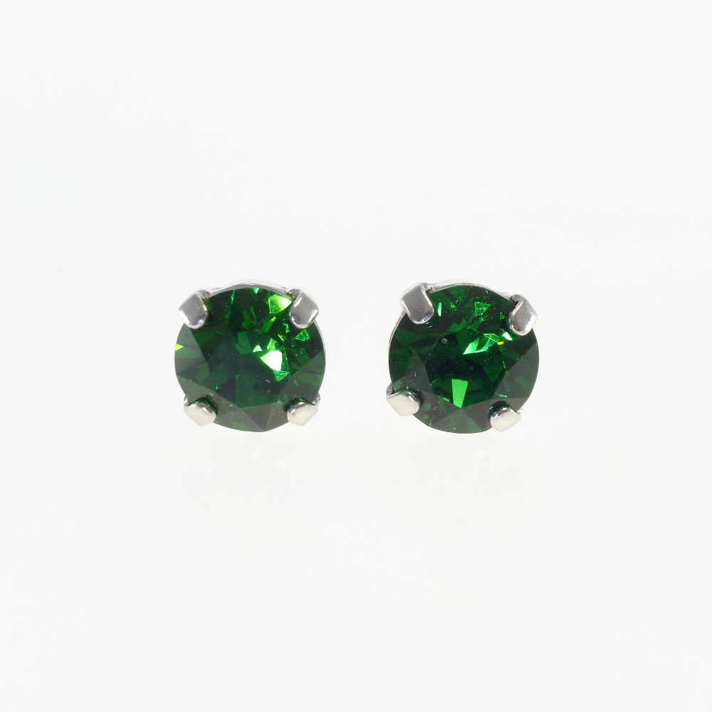 Ohrstecker Kristallglas 8mm, dark moss green