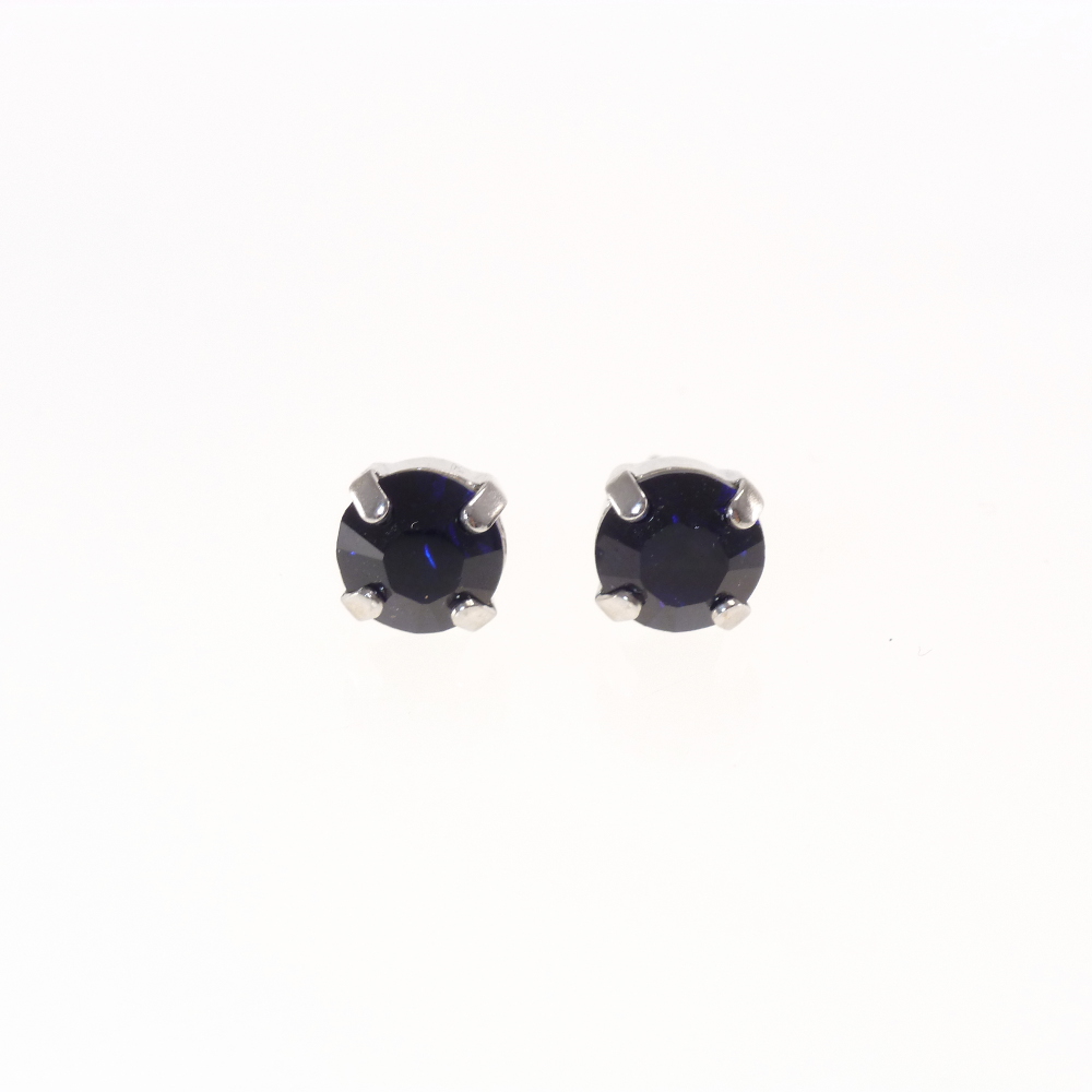 Ohrstecker Kristallglas 6mm, dark indigo