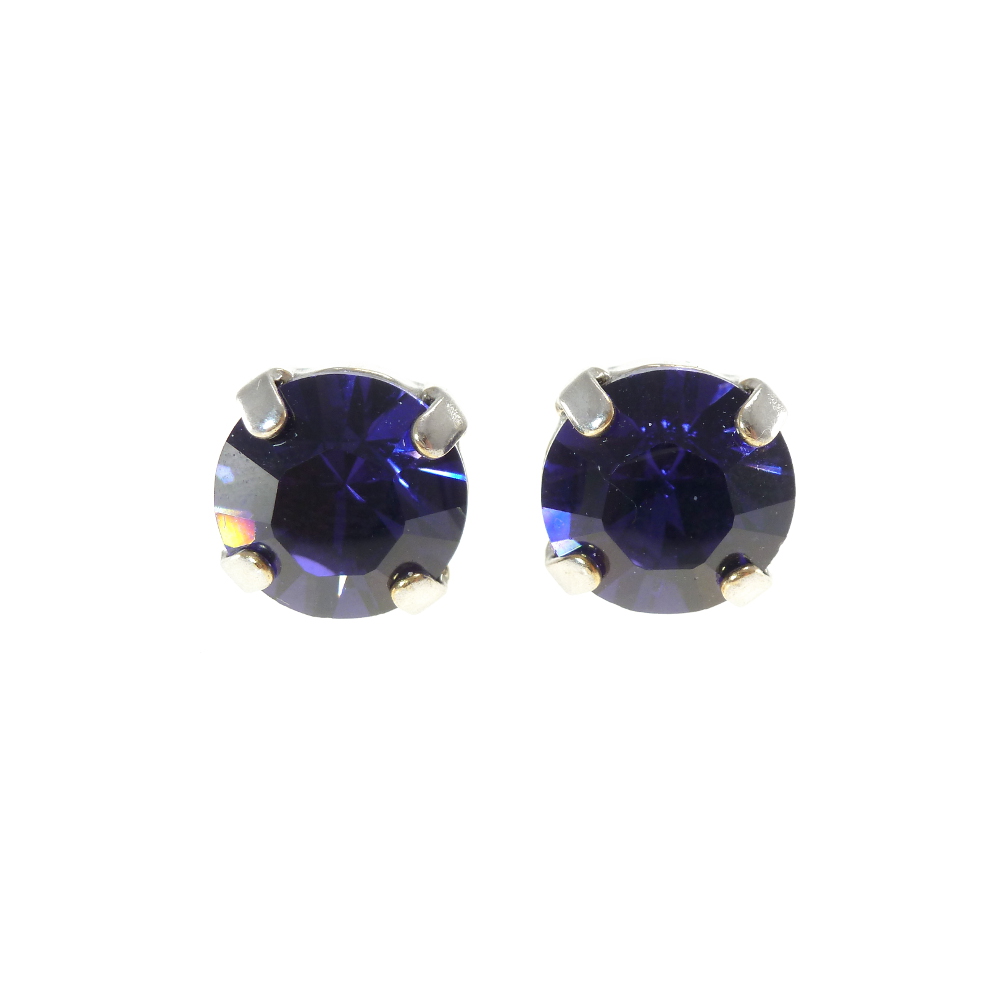 Ohrstecker Kristallglas 8mm, purple velvet