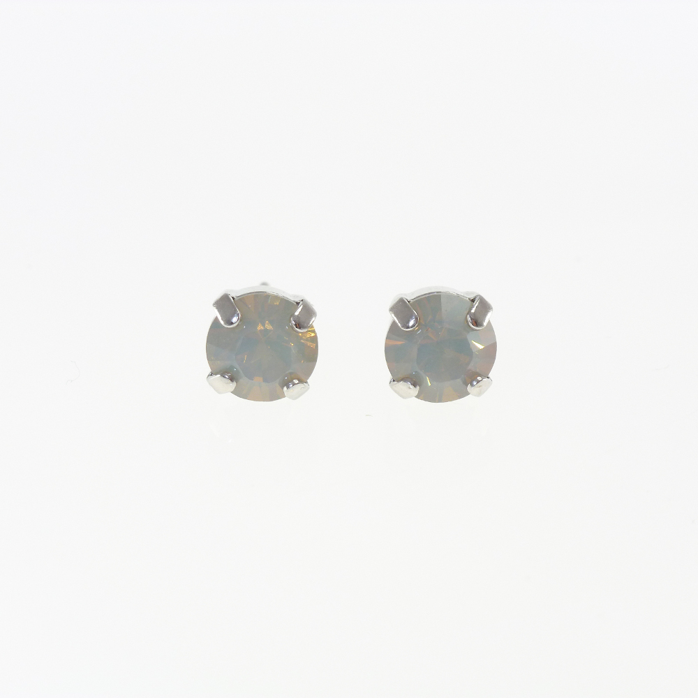 Ohrstecker Kristallglas 6mm, light grey opal