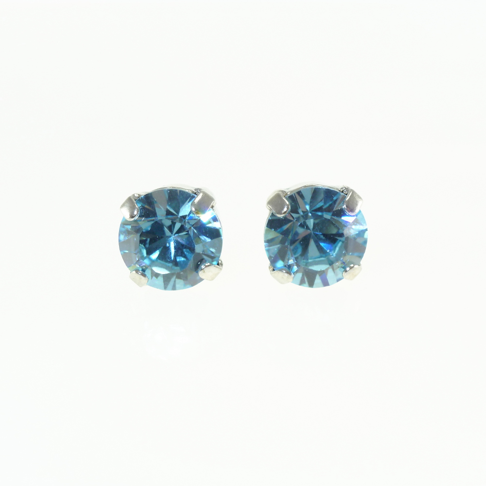 Ohrstecker Kristallglas 8mm, aquamarine