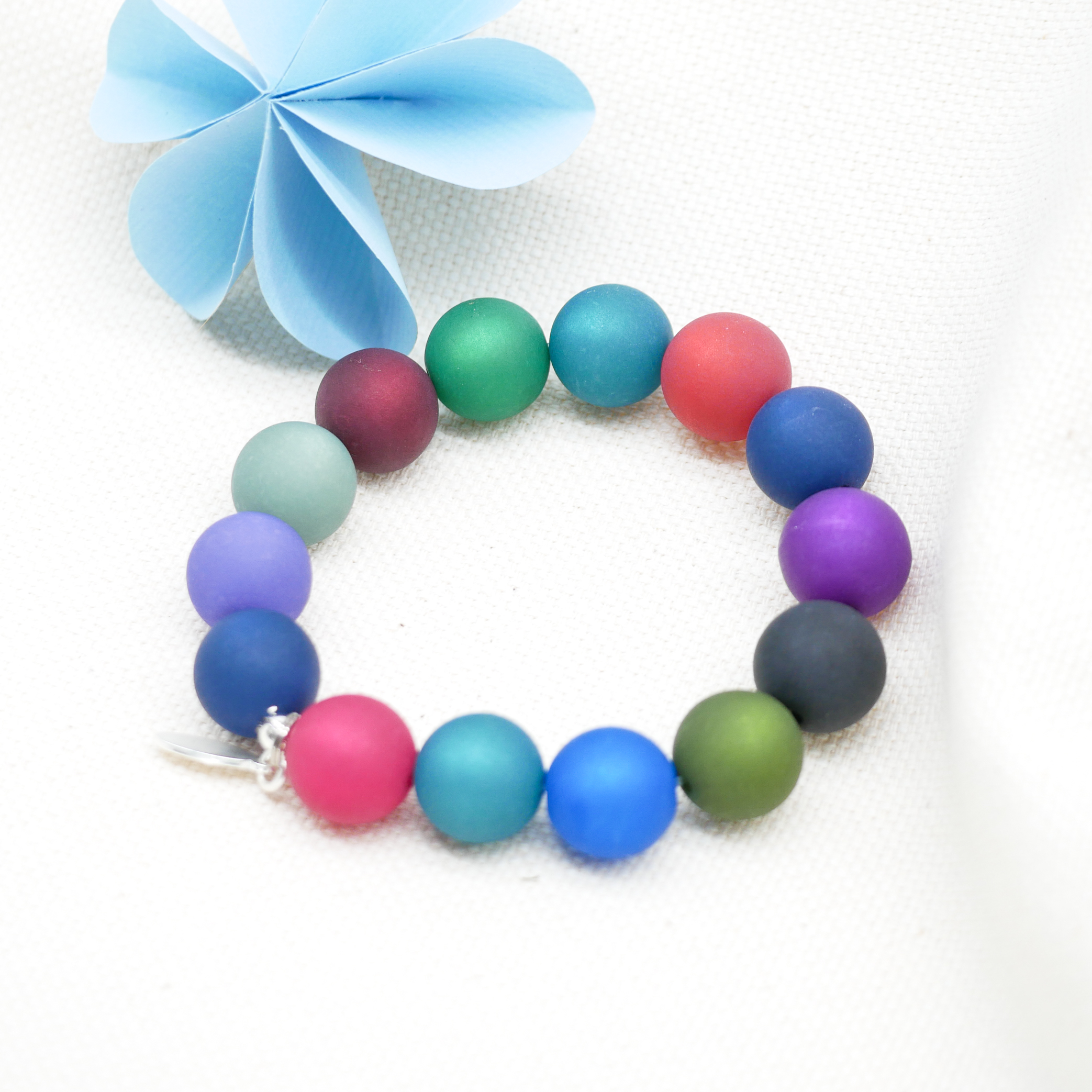 "Color Explosion" Armband mit Polaris-Perlen - winterbunt