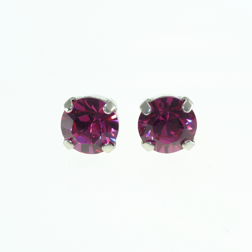 Ohrstecker Kristallglas 8mm, fuchsia