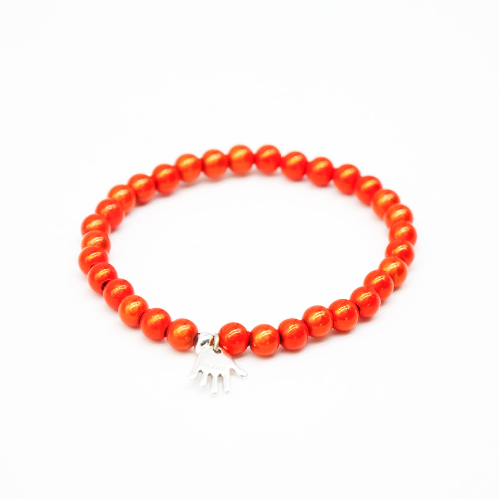 "Summer Feeling", elastisches Armband, ø 6mm Perlen, Miracle Beads, orange