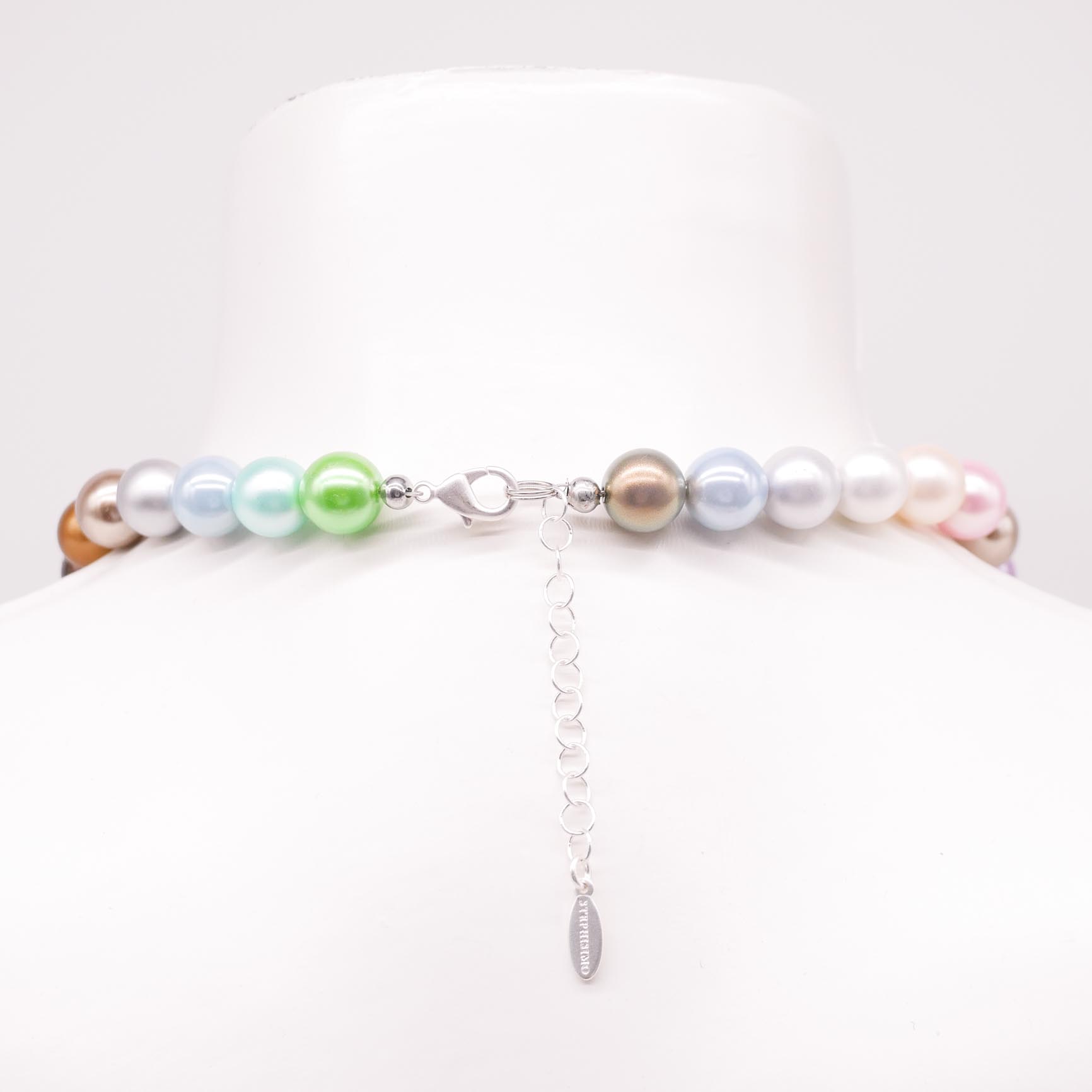 Regenbogenkette "Bunte Classics" Pearl, Glasperlen, pastell