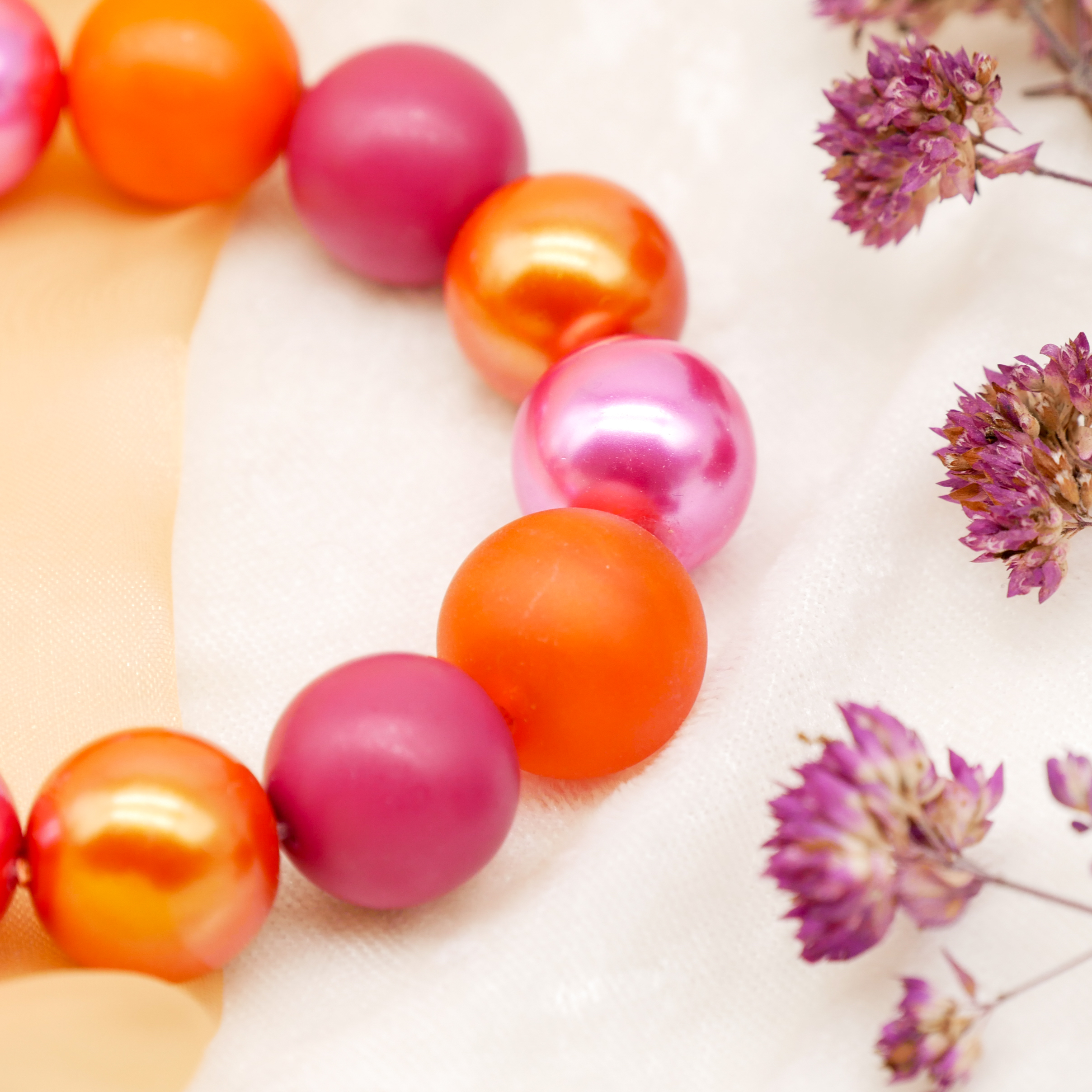 Armband zu "Bollywood", rot-pink-orange