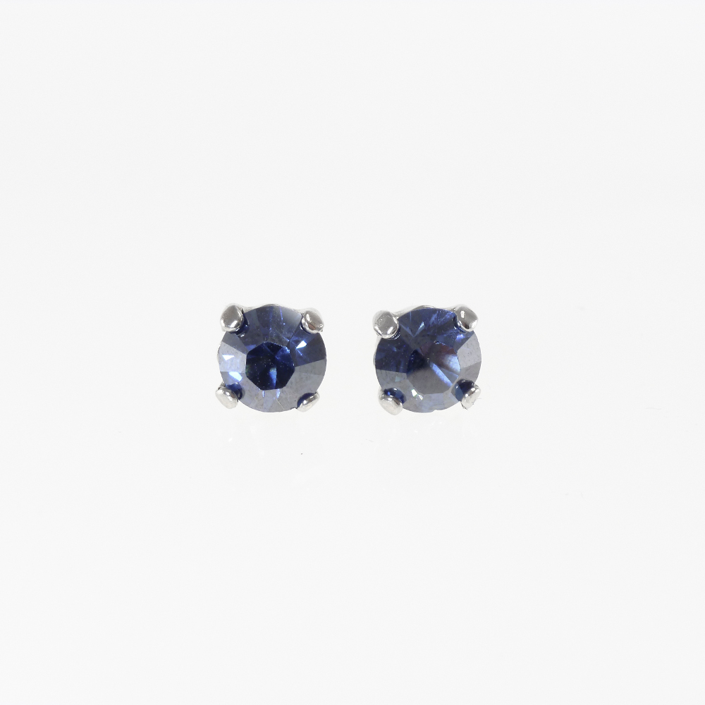 Ohrstecker Kristallglas 6mm, sapphire satin