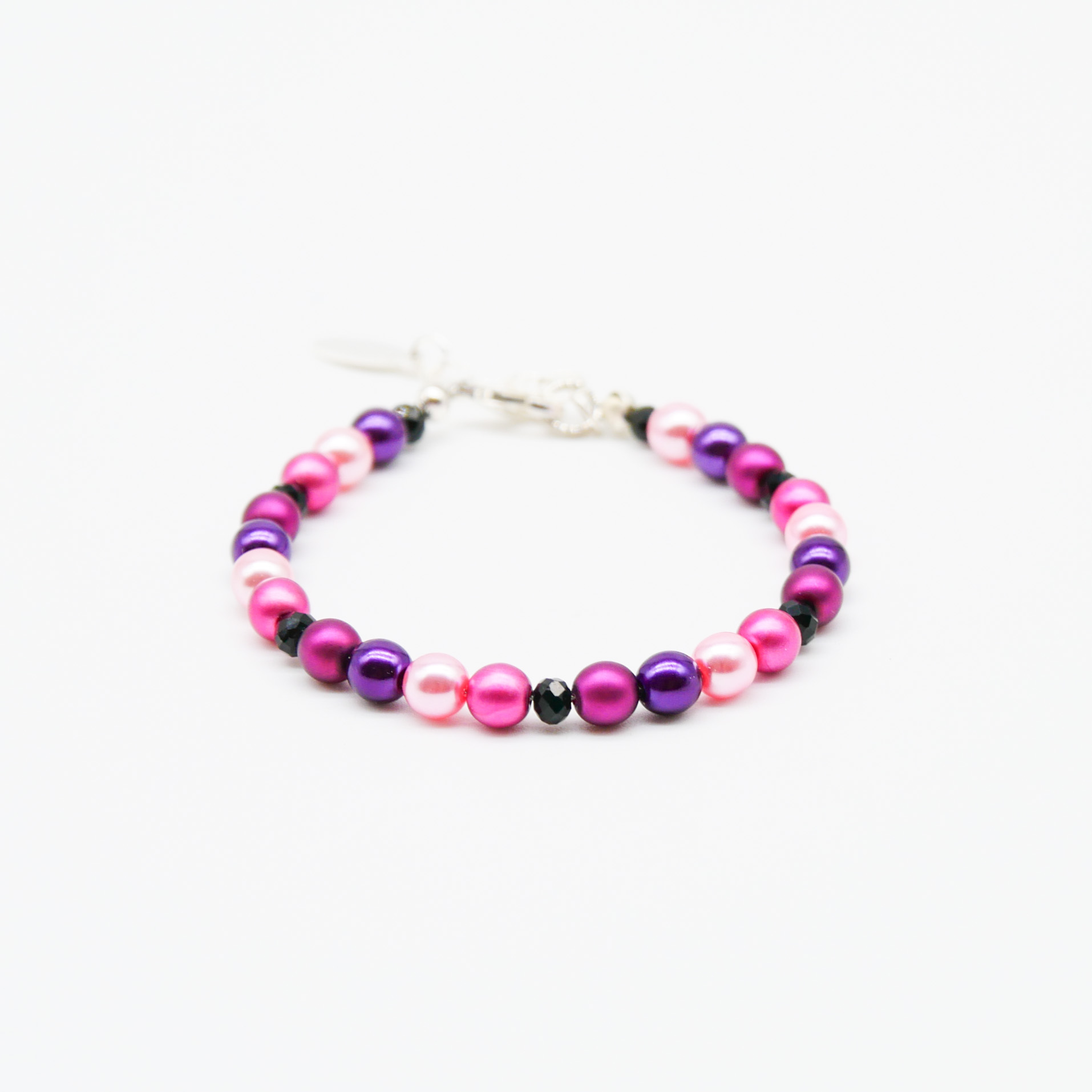 feines Perlenarmband, Pink Berry