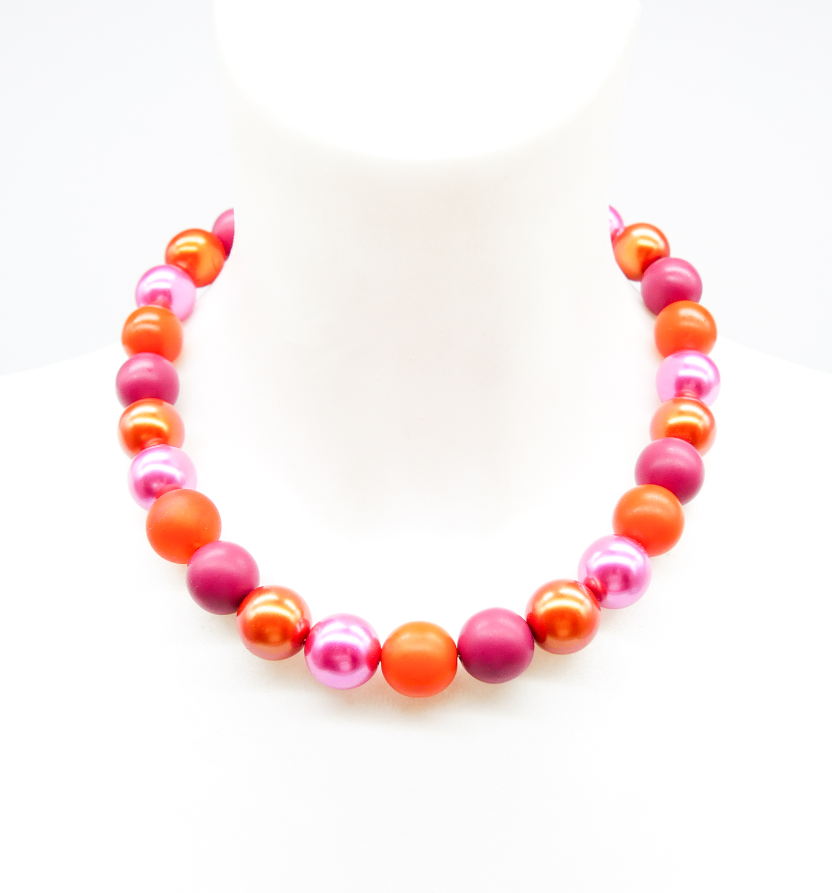 "Bollywood" Kette, 16mm, rot-pink-orange