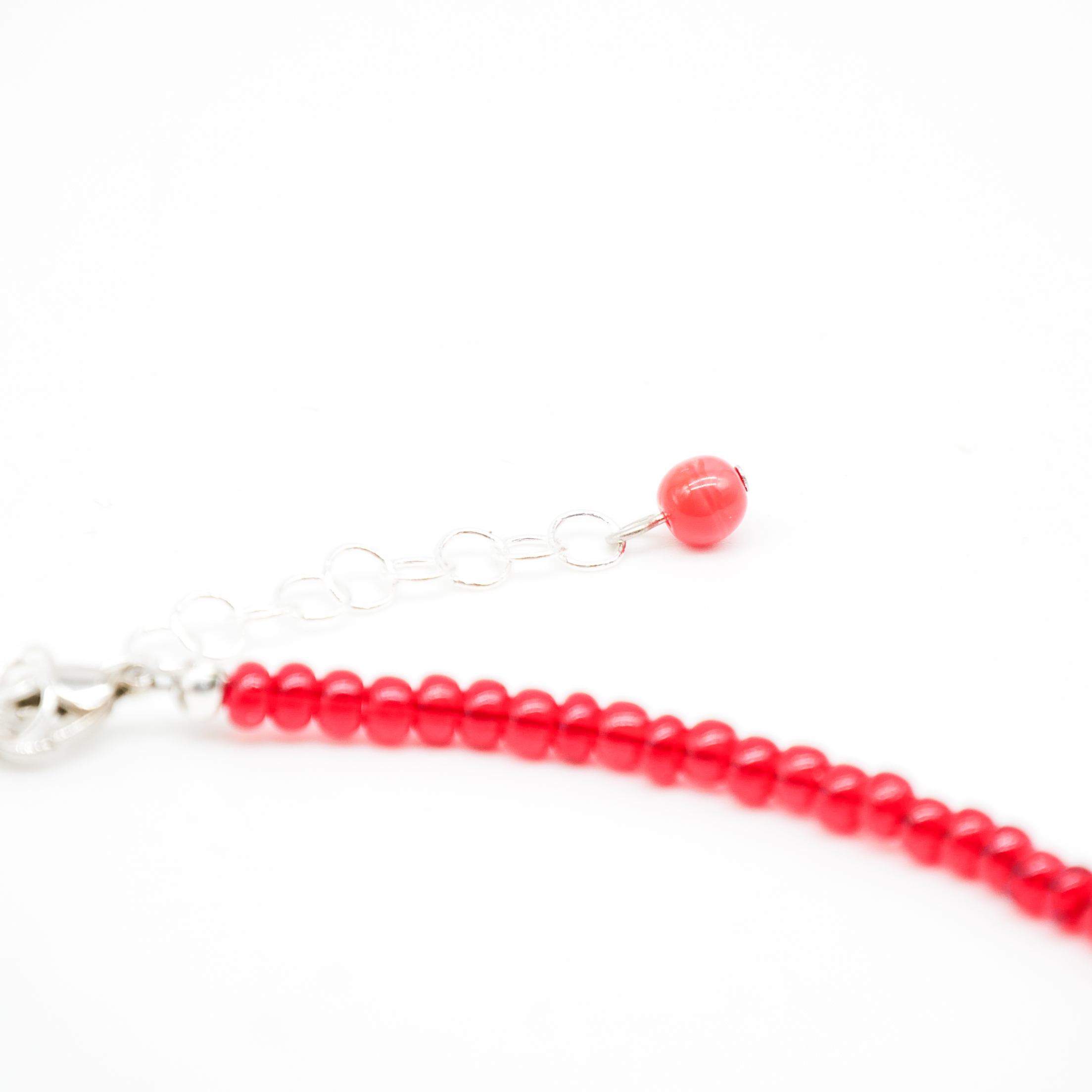 "Summer Feeling", Kette rote Glasperlen mit Anhänger Cherry und Strawberry