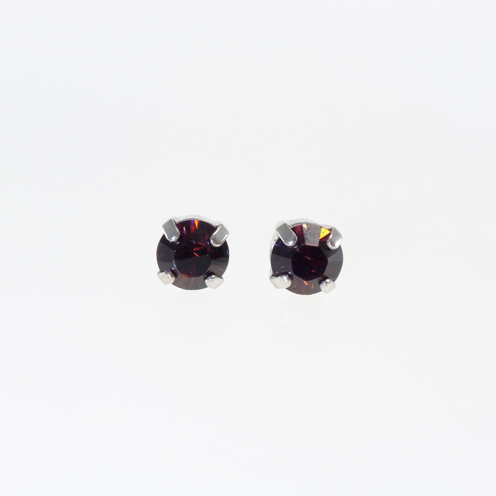 Ohrstecker Kristallglas 6mm, burgundy