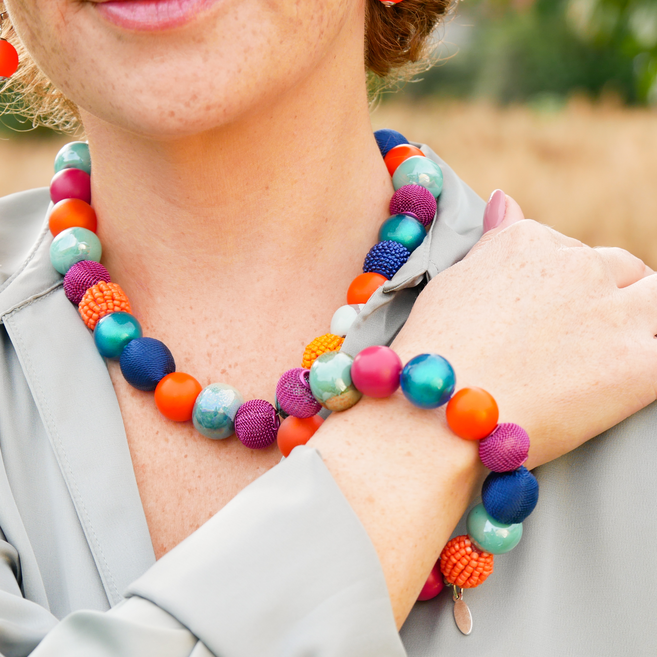 Armband auf Gummi zu "Bollywood", sommerbunt