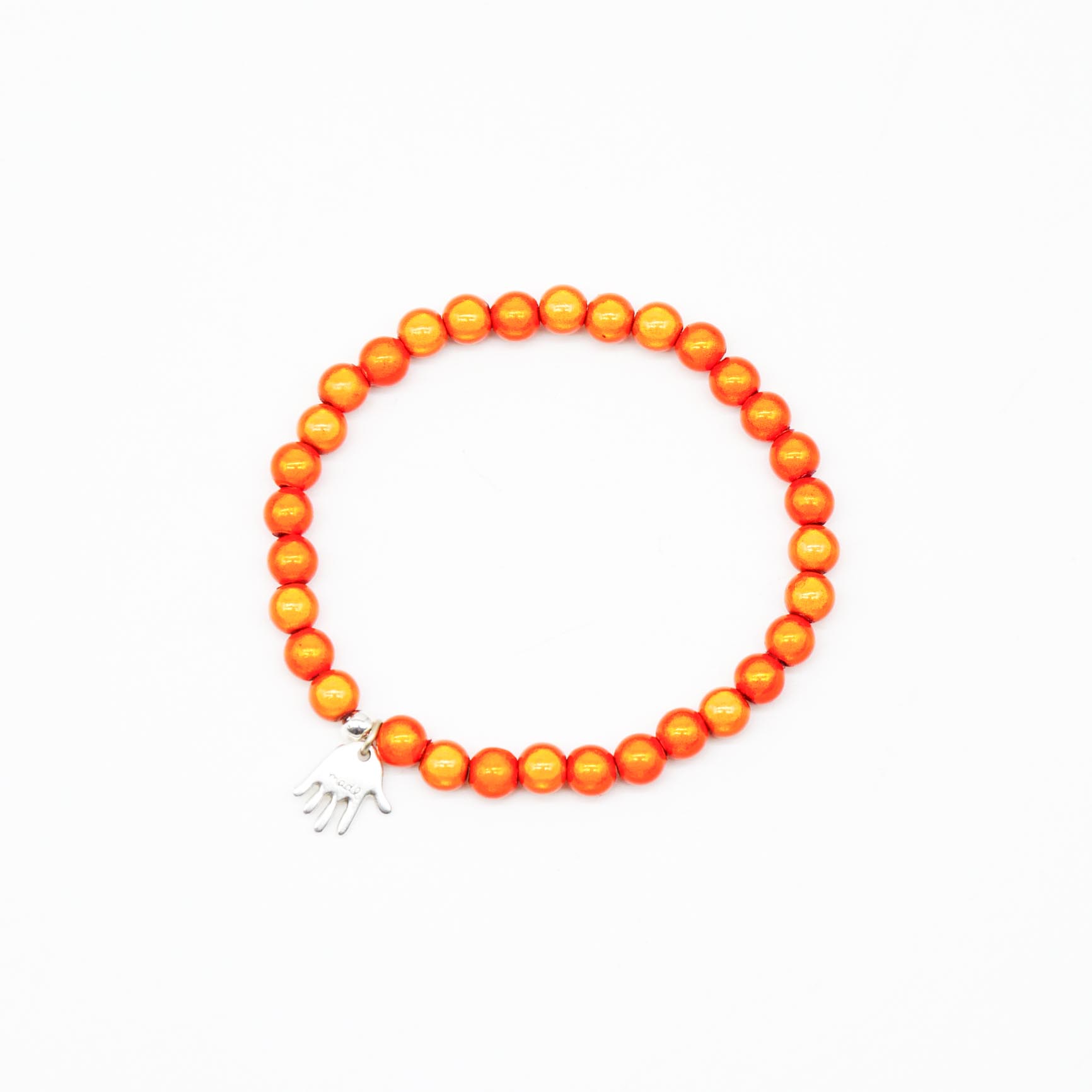 "Summer Feeling", elastisches Armband, ø 6mm Perlen, Miracle Beads, orange