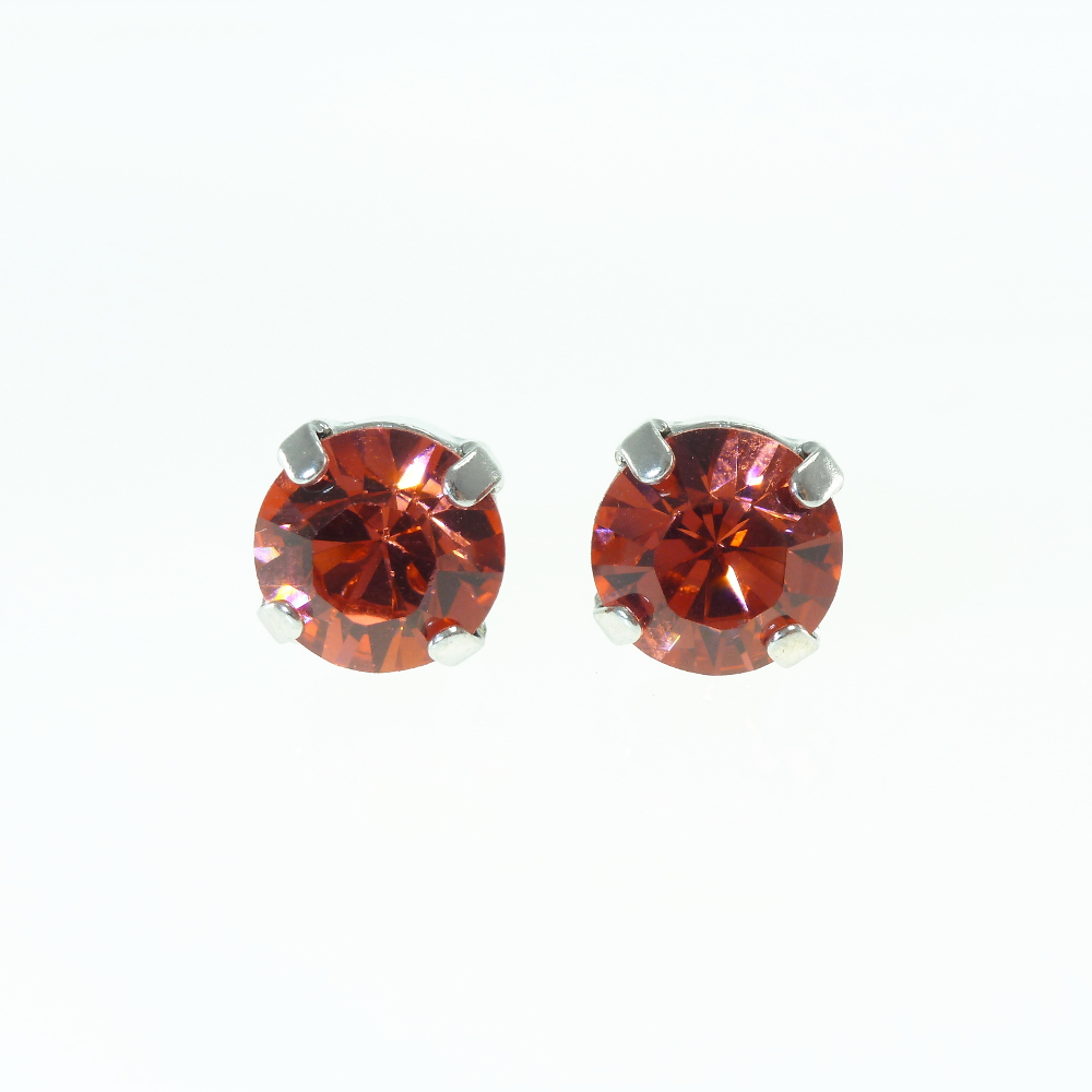 Ohrstecker Kristallglas 8mm, indian pink